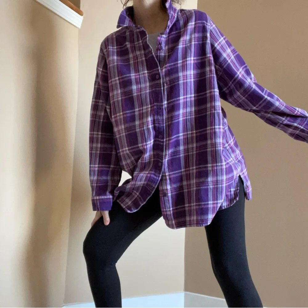 Blair Purple Plaid Flannel Shirt - Picture 6 of 6